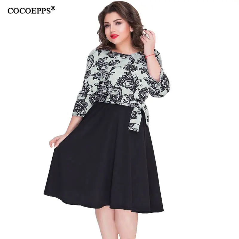 Женское винтажное платье составного кроя элегантное праздничное с цветочным