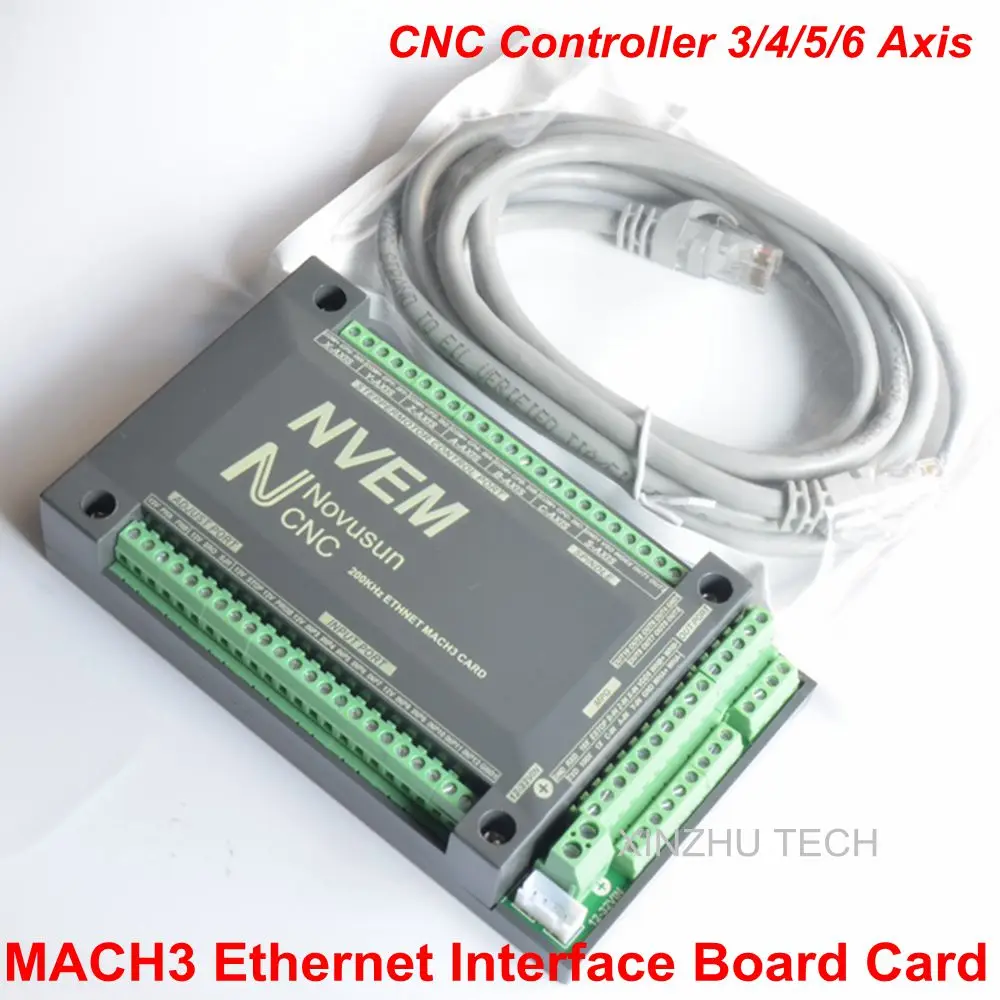 2022 Latest Version MACH3 Ethernet Card NVEM V2 CNC Motion Controller 3/4/5/6 Axis Interface Board Card 200KHz For Stepper Motor