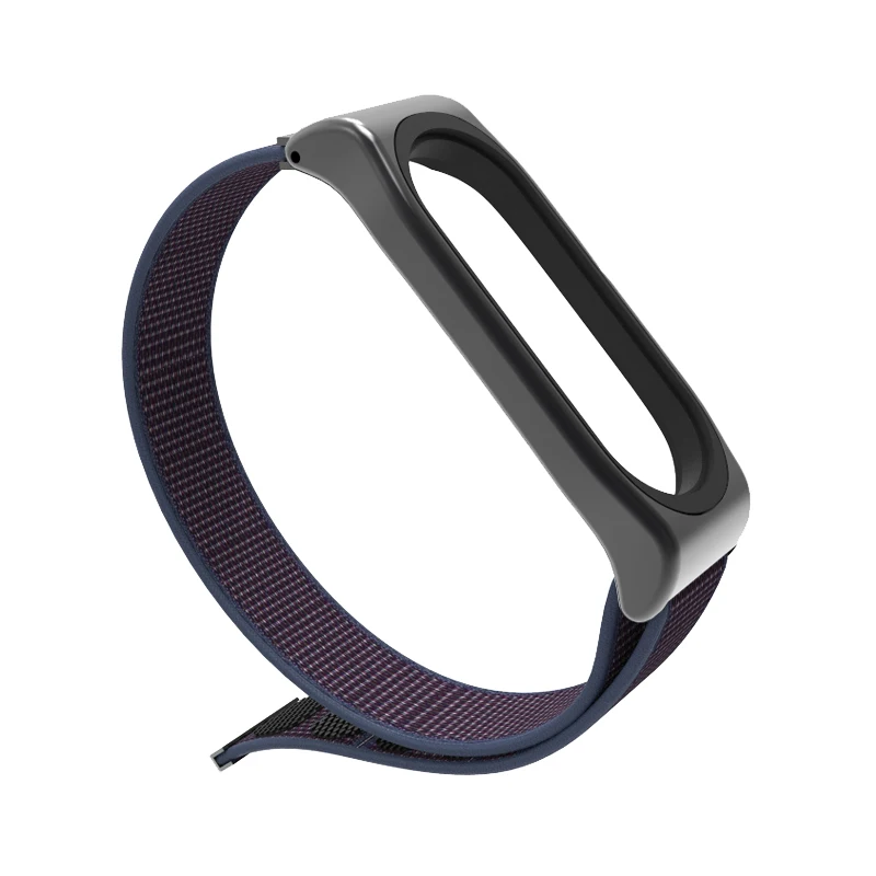 Mi jobs mi Band 3 нейлоновый наручный ремешок металлический Безвинтовой для Xiaomi mi Band 3 NFC Correa Band3 умный Браслет mi band 3 наручные часы - Цвет: Midnight Blue