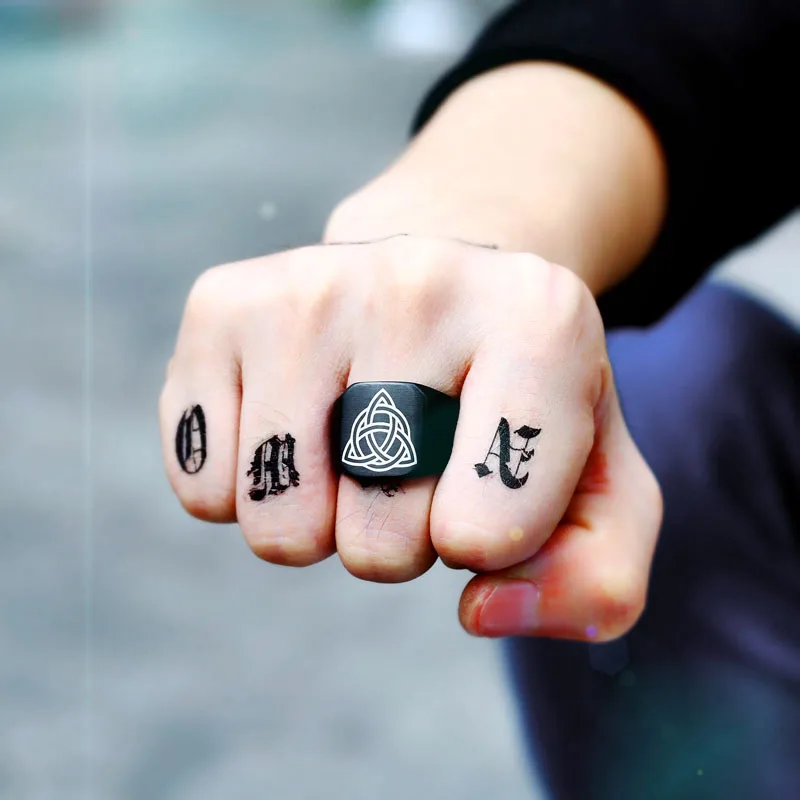 Мужское Скандинавское кольцо от Beier из нержавеющей стали 316L с искусственным