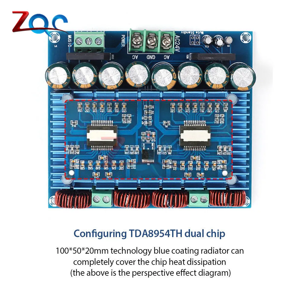 XH-M252 2*420 Вт ультра высокой Мощность модуль цифровой усилитель AC 24V стерео TDA8954TH