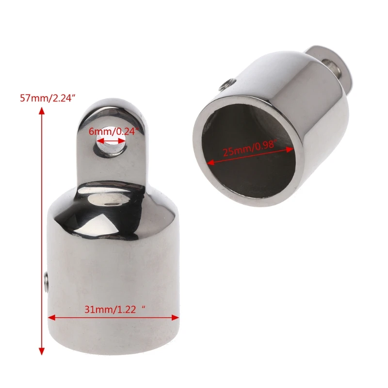 

Stainless Steel Bimini Top Eye End Cap For 0.98'' Pipe Marine Boat Yacht
