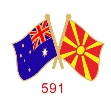 Macedonia Двойные флаги дружбы Национальный флаг металлический лацкан булавка Австралия - Цвет: Macedonia