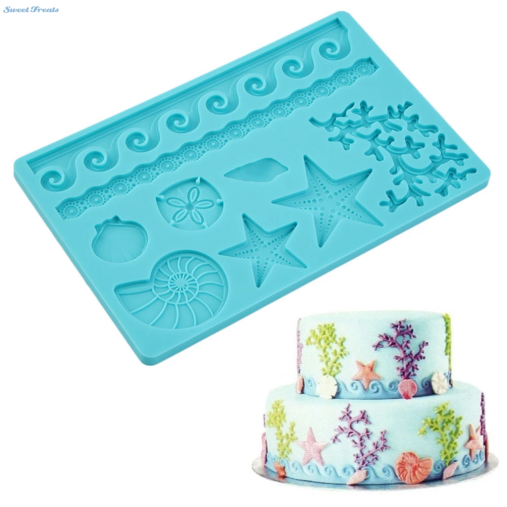 Подсластители морские раковины волна Звезда помадка торт тиснение плесень Декор