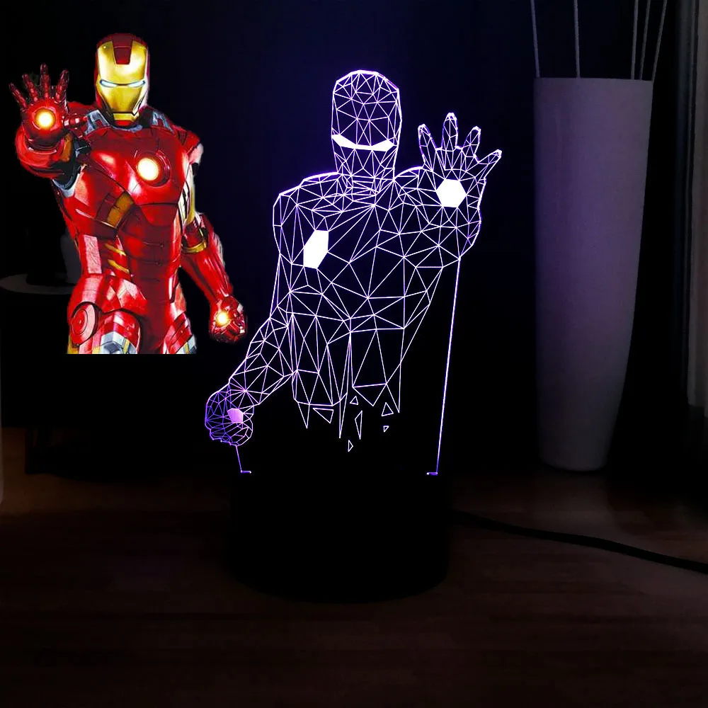 Новая 3D серия Marvel фигурка супер герой крутая половина Железный человек ослепляет