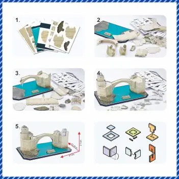 3dpuzzle World Famous Architecture модель Mostar bridge 3D игра головоломка для взрослых в боснийском и