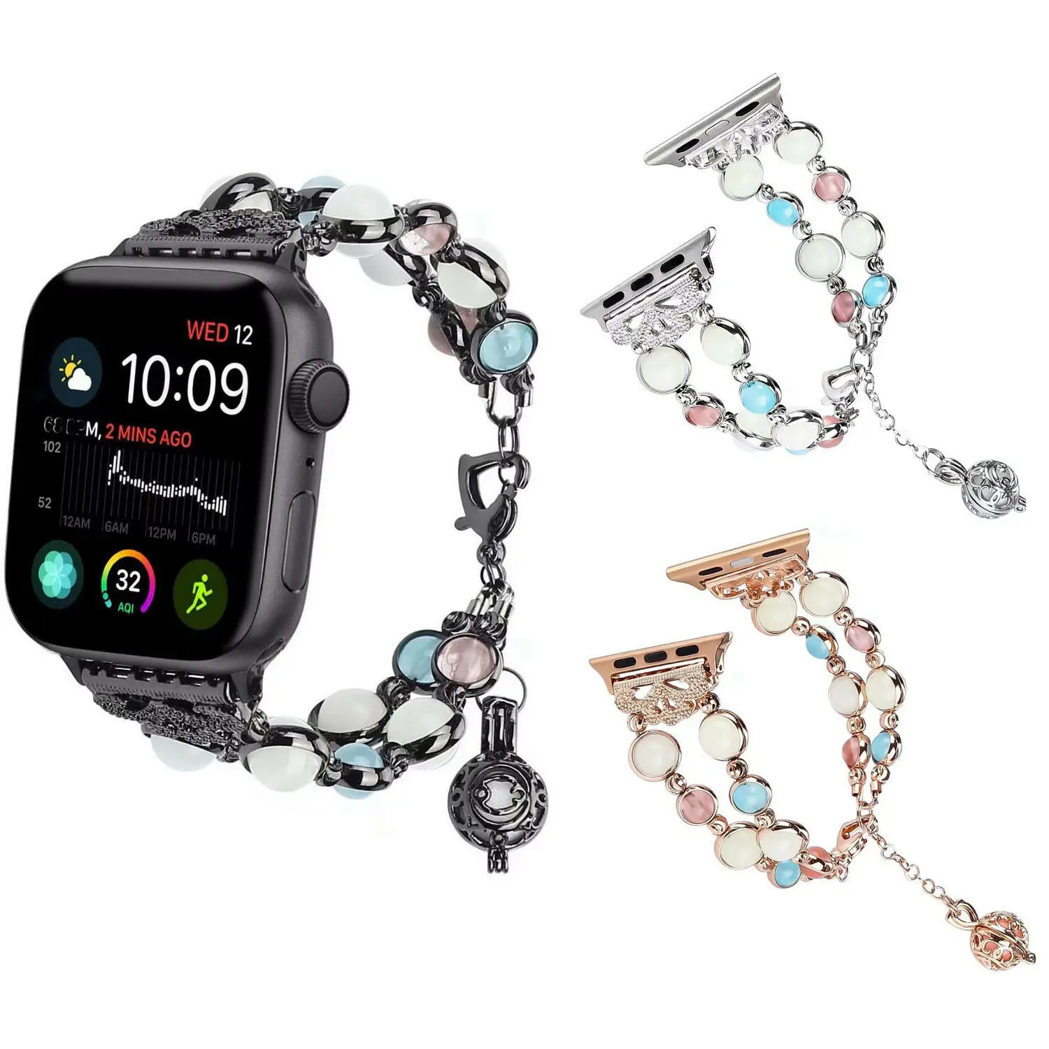 Браслет женский с жемчужинами светящийся браслет для Apple Watch Series 5 4 3 2 1 38 мм 40 42 44 |