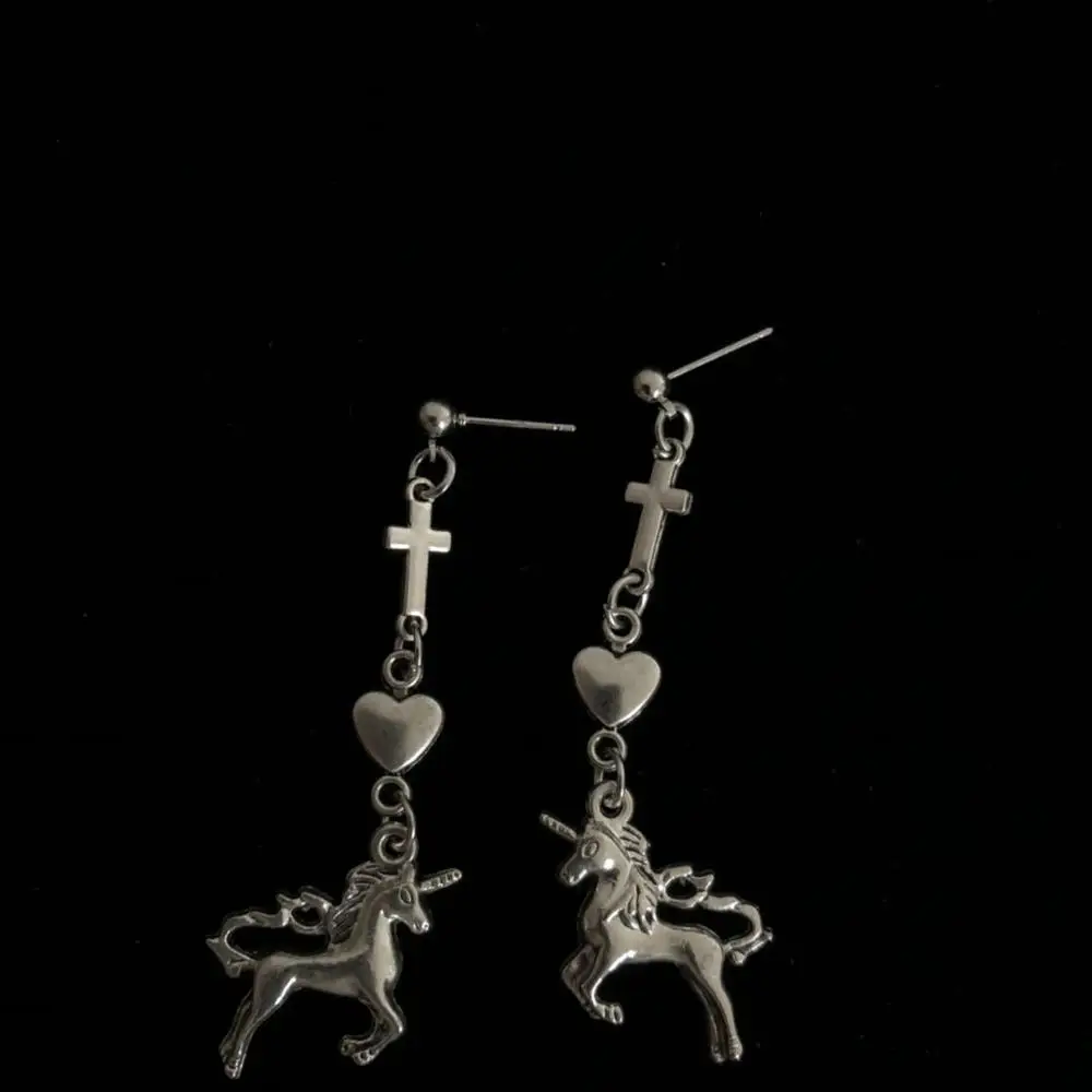 Серьги в виде аниме кота форме сердца подарок для любимого альпака серьги капли