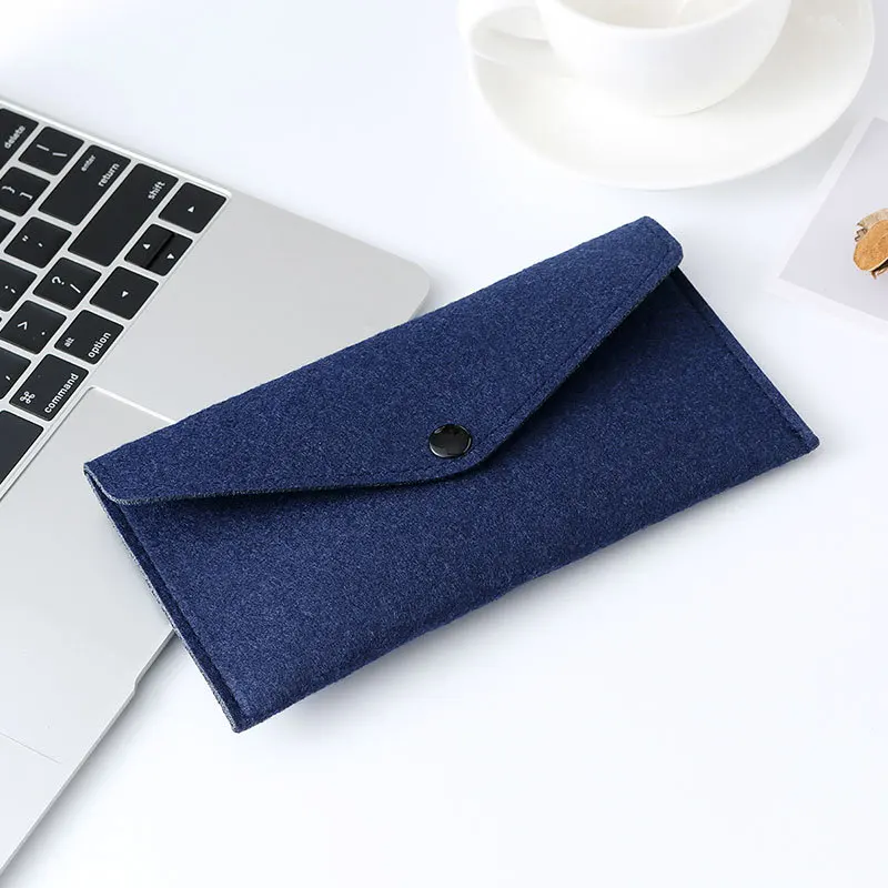 Blue Войлочный Простой Конверт кошелек многоразового использования высокого качества вместительные сумки большого размера для телефона и покупок или diy сумки - Цвет: Blue
