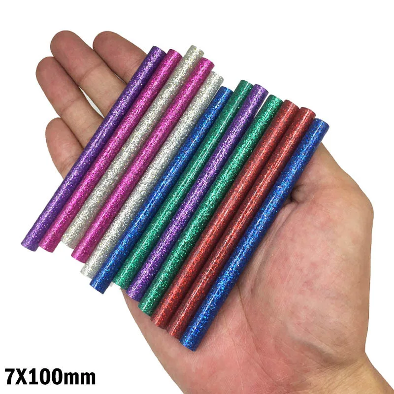 7 мм Блестящие Зеленые блестящие Твердые термоплавкие клеевые палочки для