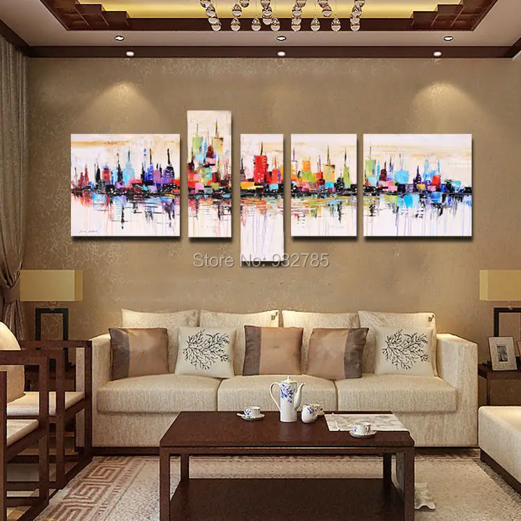 Модульная картина Нью Йорка на холсте 100% ручная роспись в американском стиле