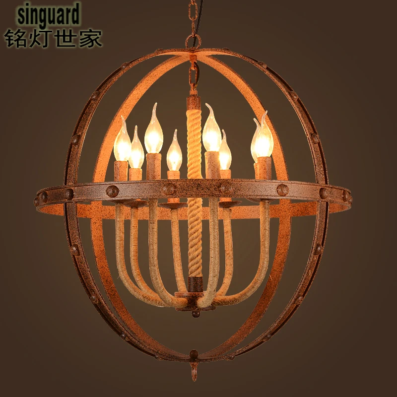 Мин лампа семья американский стиль страна гостиной люстра старинные