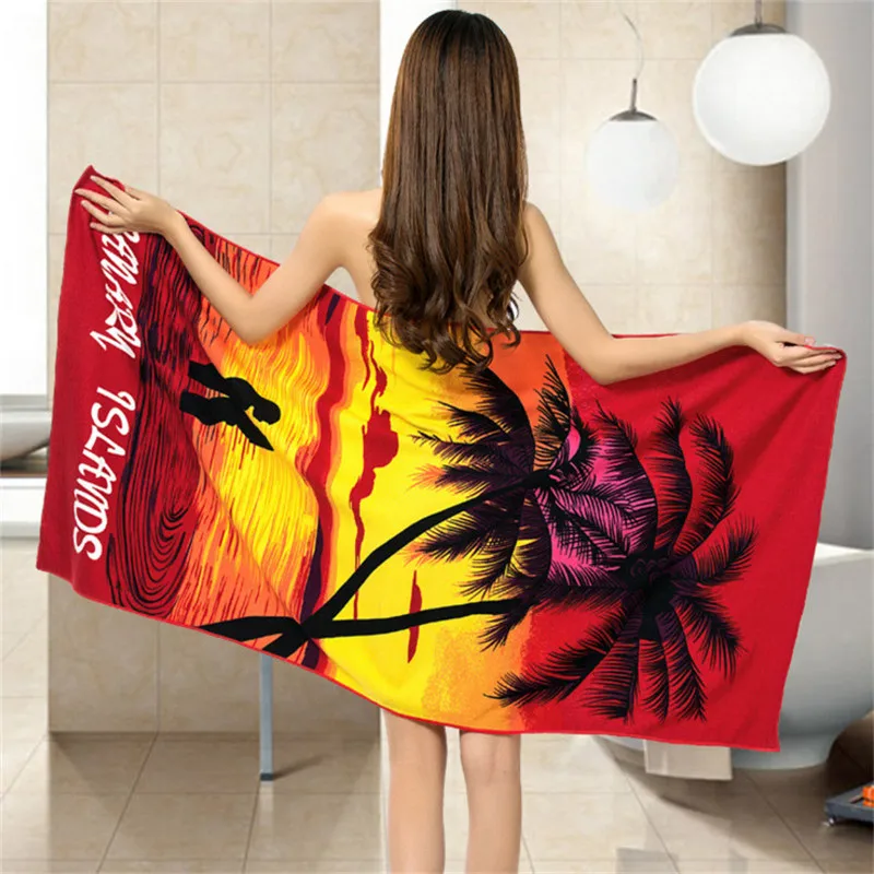 

100x180cm Large Summer Absorbent Microfiber Cartoon Beach Towels Bath Beach Towel Drying Washcloth Swimwear Shower