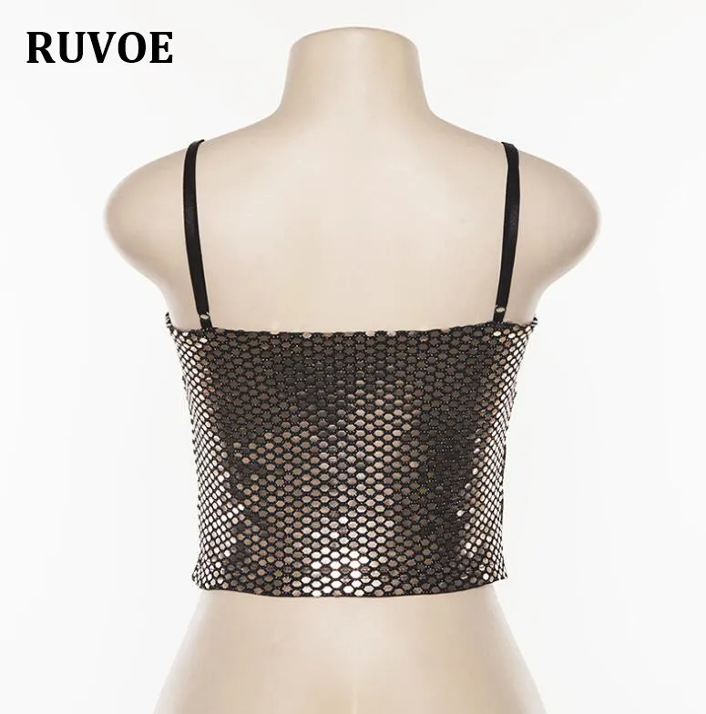 

New Fashion Sexy Womens Sequins Glitter Shinny Tank Tops Cami Off Shoulder Sleeveless T-Shirt Summer Streetwear Vest Crop Top
