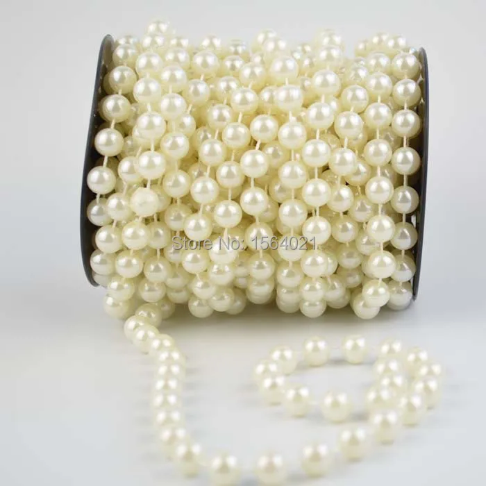 ivory 10mm faux round pearl garland spool Christmas tree decoration string 2yard | Дом и сад