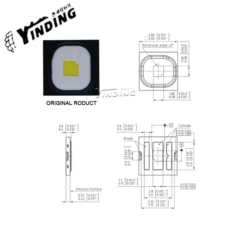 

5PCS OSLON LUW H9QP 5W high power led light-emitting diode 6000-6500K Cold white light Car headlight light source