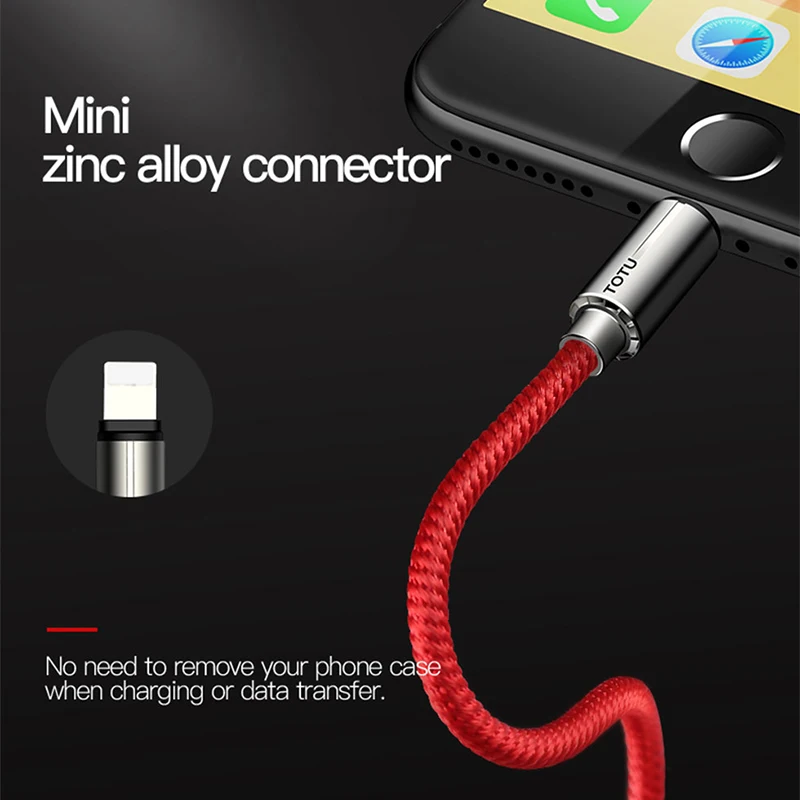 TOTU USB кабель для iPhone кабель для быстрой зарядки зарядное устройство кабель для iPhone X/Xs/Max 8 7 6 6s 5 USB кабель для передачи данных из цинкового сплава Кабо