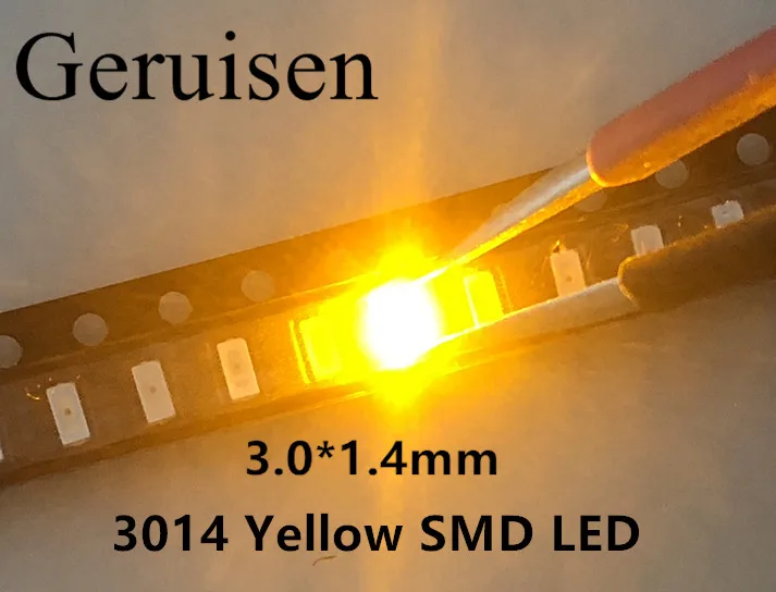 3014 SMD светодиодный чип желтый ультра яркий 0 1 Вт 6-8лм 30 мА 2 в для поверхностного
