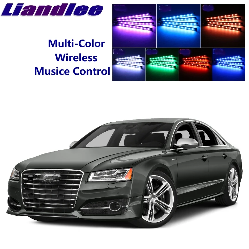 

LiandLee Car Glow Interior Floor Decorative Atmosphere Seats Accent Ambient Neon light For Audi A8 S8 RS8 1994~2019