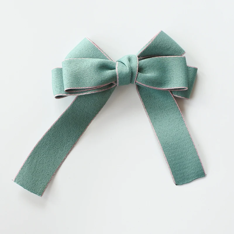 Однотонная трехслойная Большая лента с бантом заколки для волос бутиковые банты