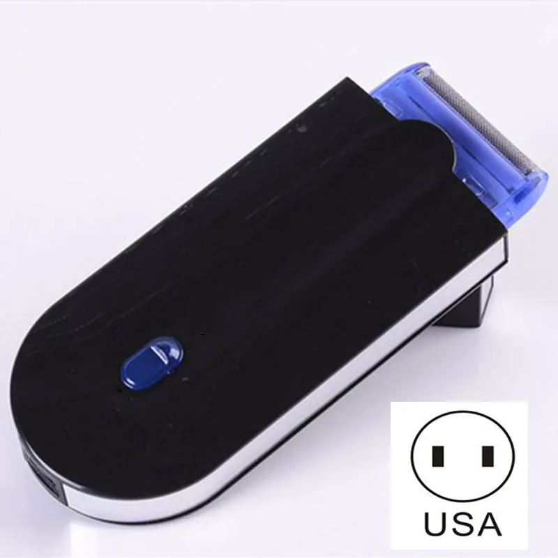 Black USA Plug 2 в 1 Электрический эпилятор женский эпилятор безболезненный женский эпилятор бритва мгновенный и безболезненный датчик света USB перезарядка - Цвет: Black USA Plug