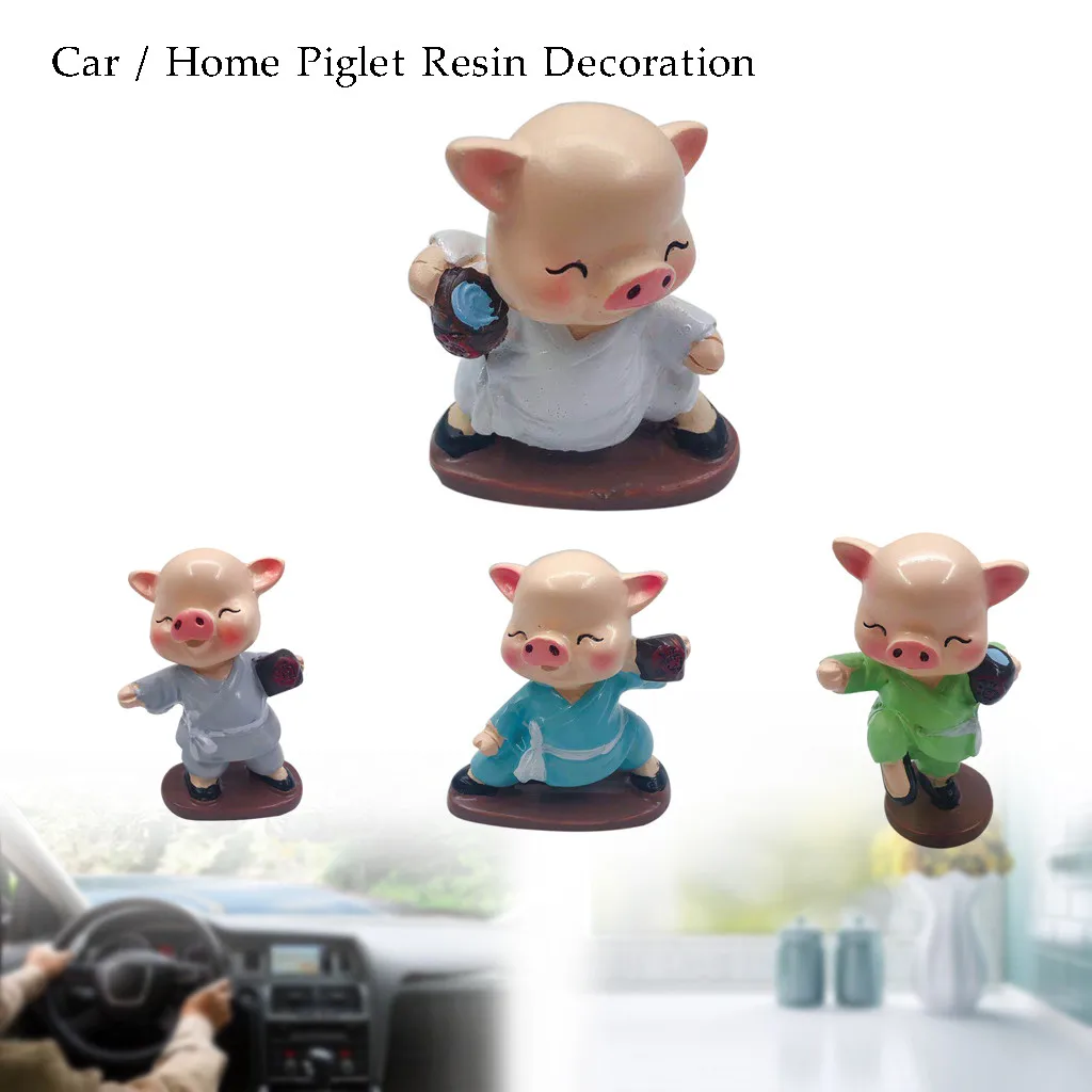 Франшиза 4 шт украшения автомобиля Кукла Смола пьянка кунг фу свинка