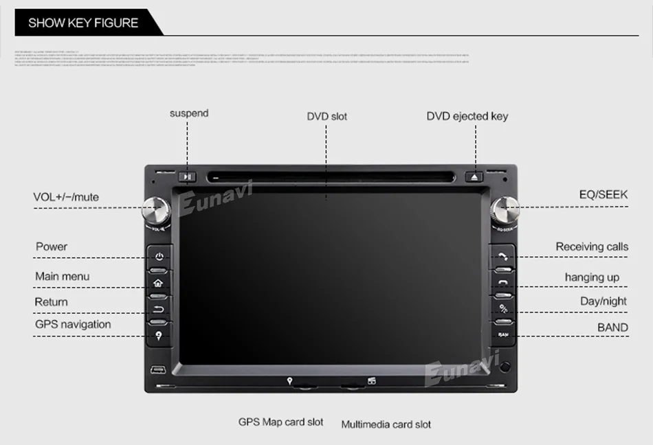 Eunavi 2 Din 7 ''Android 9,0 автомобильный dvd-плеер четырехъядерный gps радио для VW/Volkswagen/PASSAT/B5/MK5/GOLF/POLO/TRANSPORTER стерео BT