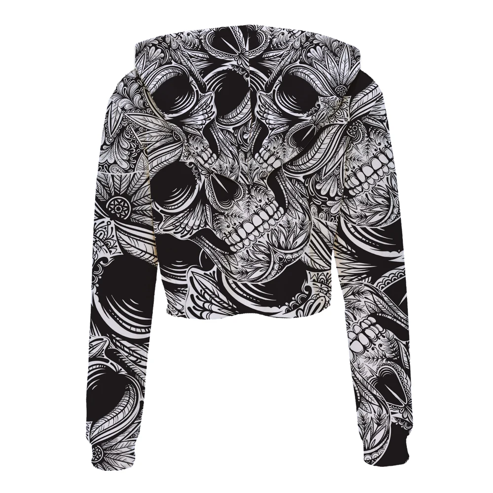 womens tops Fashion harajuku Casual Loose Punk Hoodie Eucalyptus print Long Sleeve Stylish Crop Top Thin Sweatshirt plus size | Женская