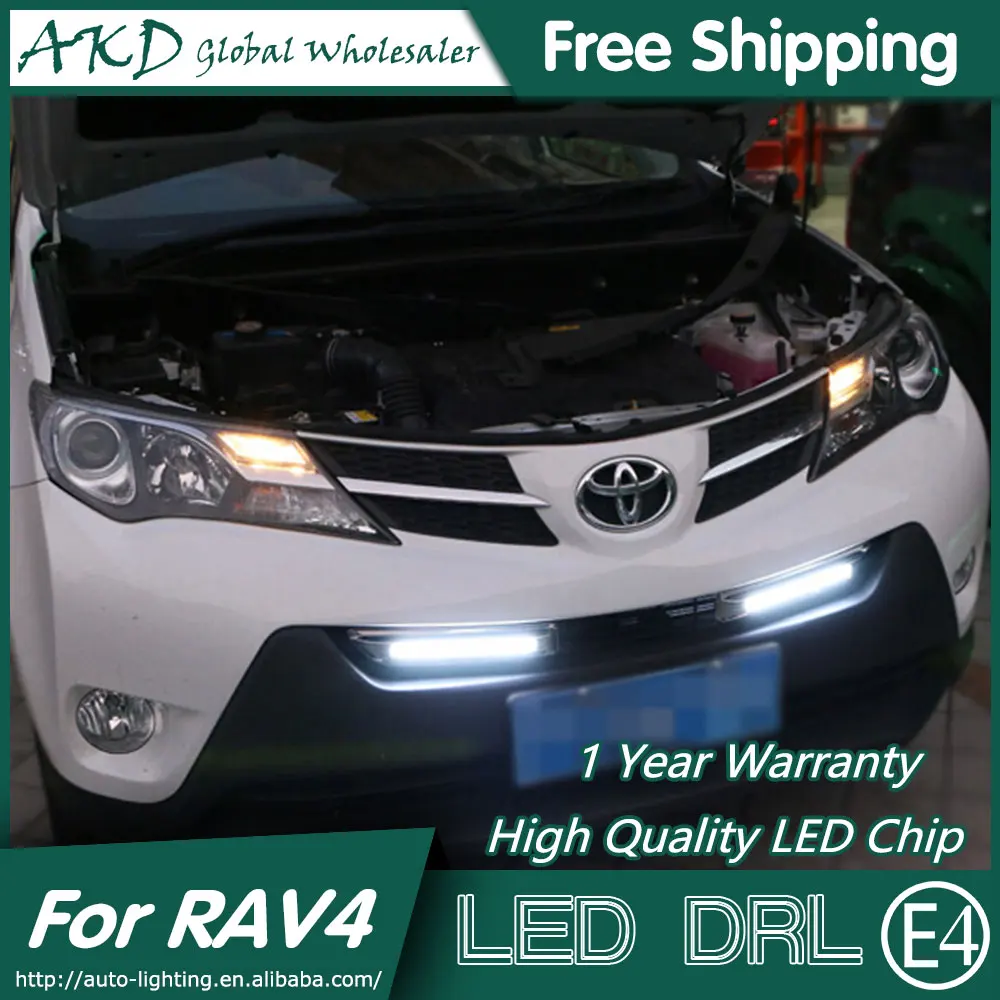 AKD автомобильный Стайлинг дневной ходовой светильник для Toyota RAV4 светодиодный DRL- Rav4 светодиодный бампер светодиодный противотуманный светильник аксессуары для парковки