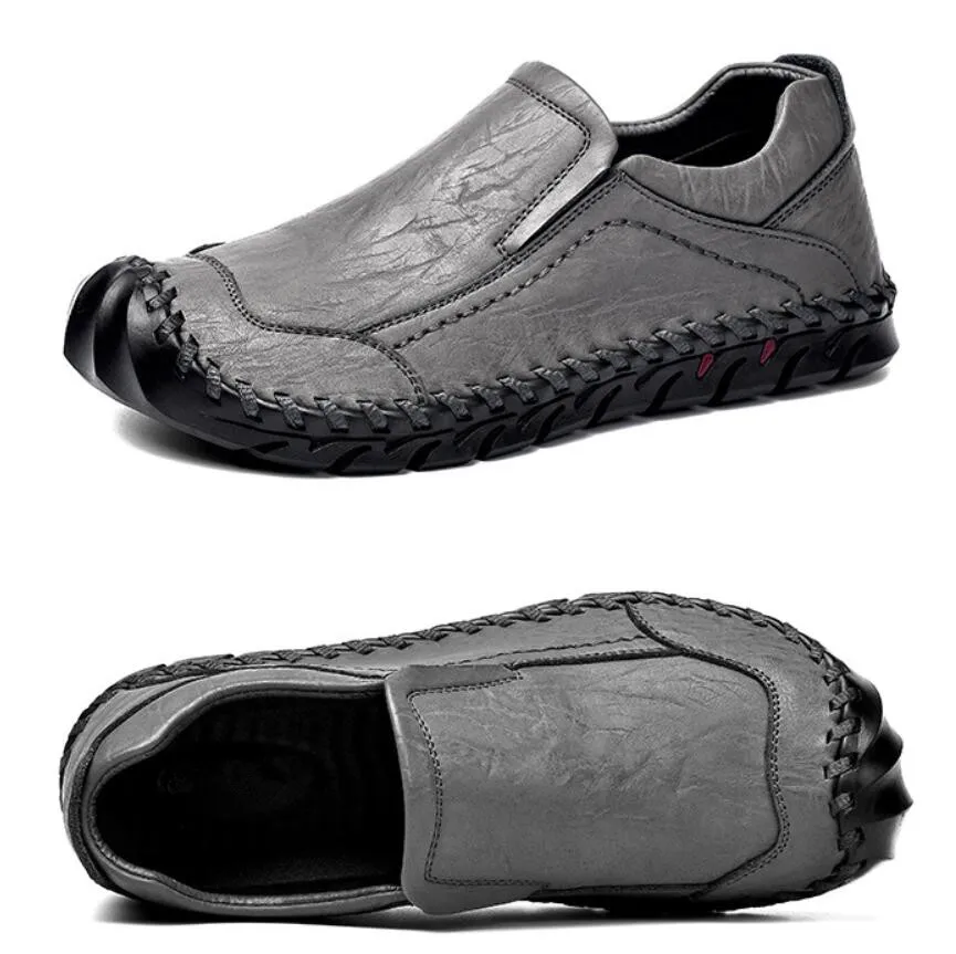 

2019 Spring New Genuine Leather Men Casual Shoes Men's Sets Foot Breathable Non-slip Hand-stitched Men's Shoes CS-595