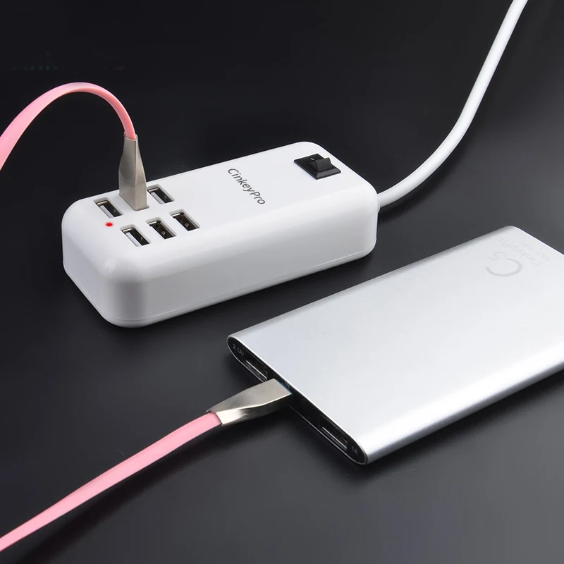 Cinkeypro 6 Порты Универсальный USB Зарядное устройство адаптер 15 Вт 3A Портативный ЕС