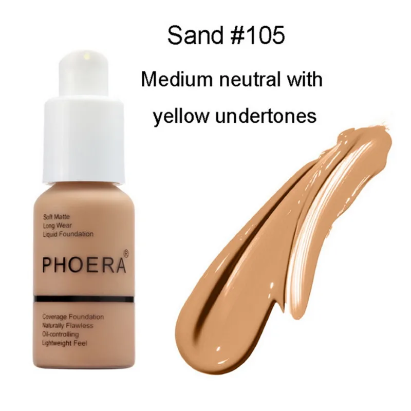PHOERA Soft Matte Long Wear Foundation Liquid Face Makeup Coverage Naturally Oil-controlling Lightfeel Cream |