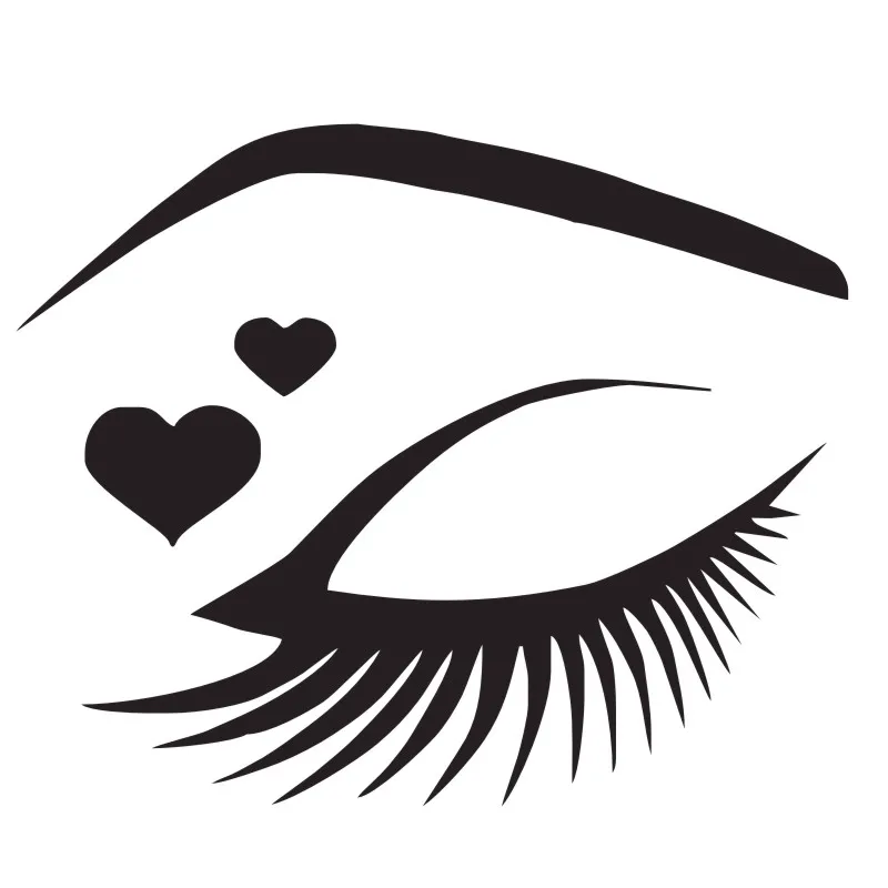 

Beautiful Girl'S Eye Outline Wall Stickers Beauty Salon Wall Art Decals Vinyl Removable Eyelashes Makeup Sticker Home Decor