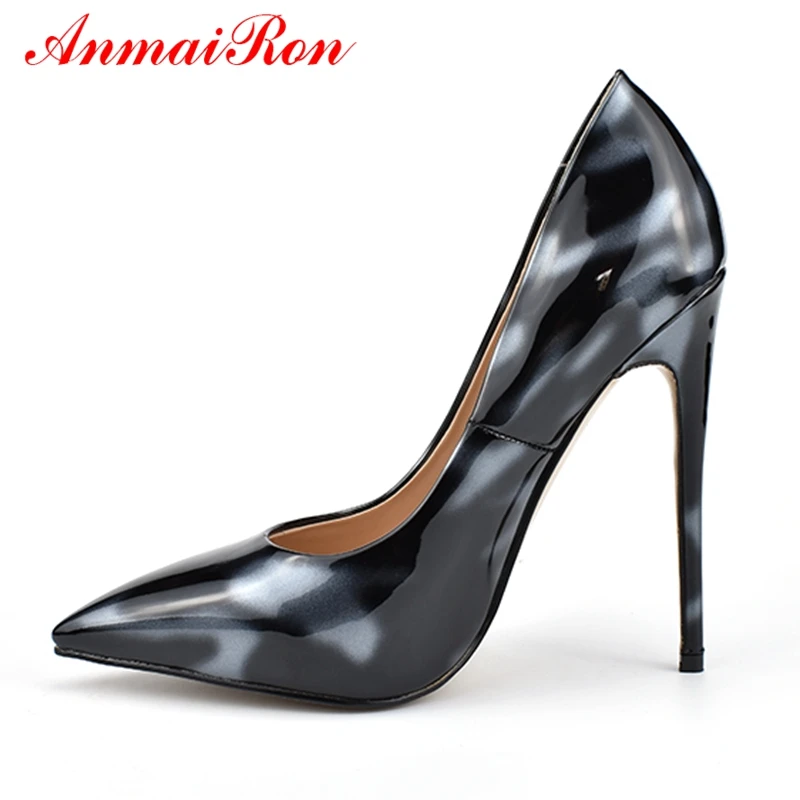 

ANMAIRON PU Basic Super High (8cm-up) Thin Heels Women Shoes Pointed Toe Casual Slip-On Women Pumps Size 34-43 LY927