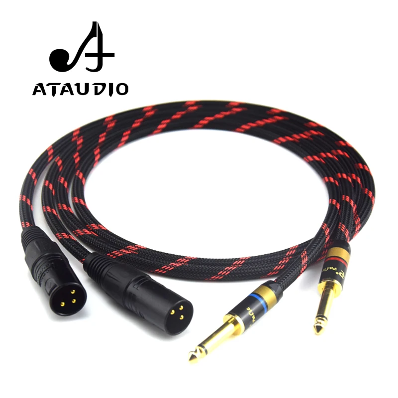 Кабель ATAUDIO Hifi с 6 35 мм на XLR папа 4N OFC 2 двойной кабель 0 5 м 1 м|male cable|xlr hifixlr cable hifi |