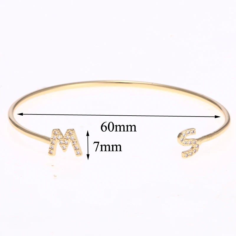 3UM циркониевые браслеты и с буквами персонализированный браслет для женщин