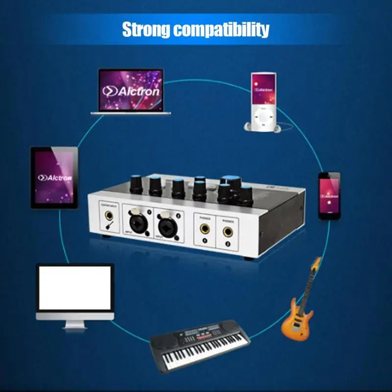 Alctron U16K MKII USB аудио интерфейс записи Внешняя USB звуковая карта