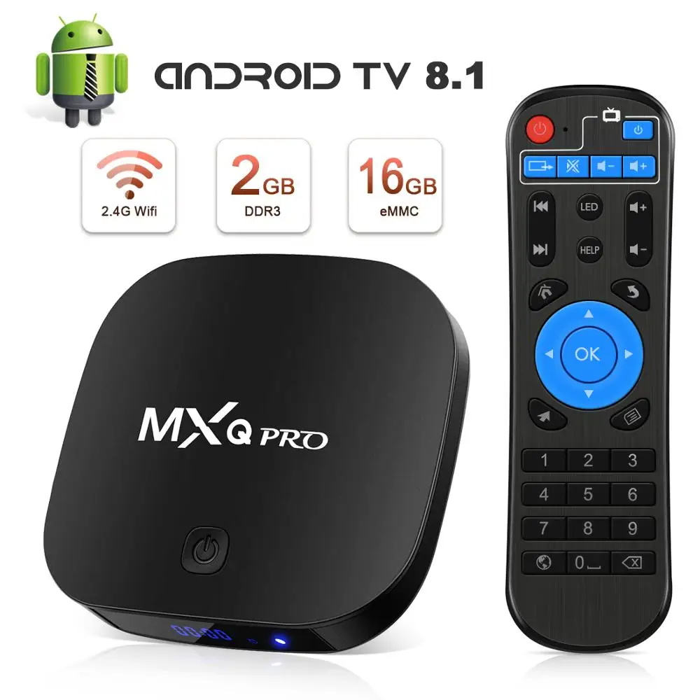 Leelbox Смарт ТВ коробка Android 8 1 mxq Pro 2 Гб Оперативная память 16 Встроенная Поддержка 4 K
