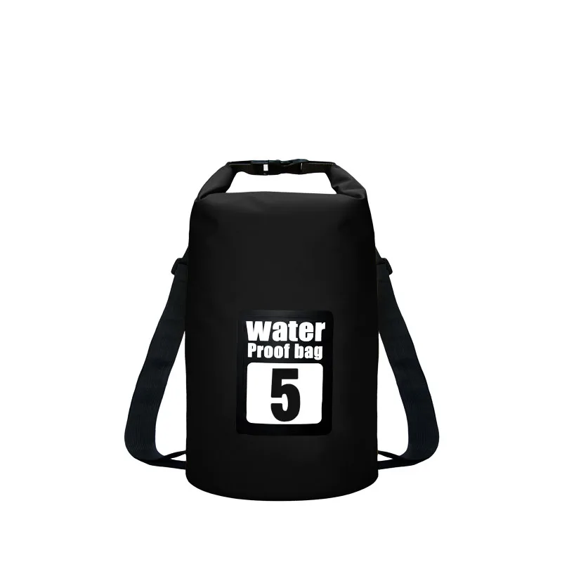 5L Black 5L/10L/15L/20L Водонепроницаемый сухой мешок сумка для хранения сумка для плавания Каякинг каноэ Рыбалка двойные ремни - Цвет: 5L Black
