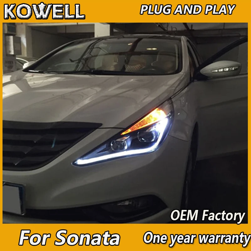 

KOWELL Car Styling for Sonata Headlights Sonata8 LED Headlight DRL Lens Double Beam H7 HID Xenon Car Accessories