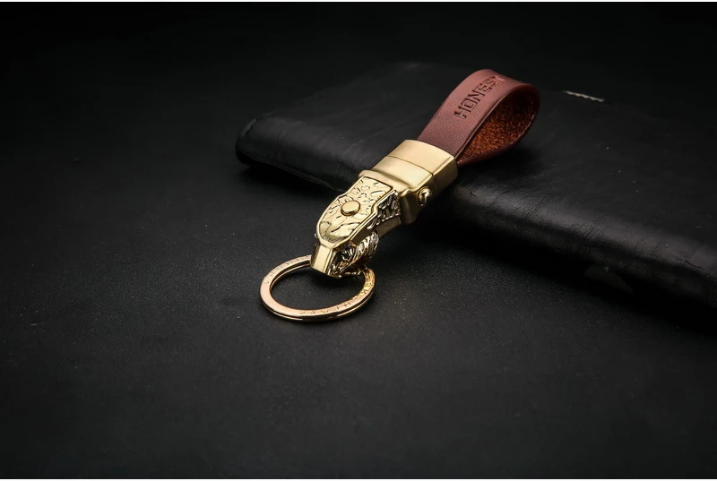Бренд HONEST, высококачественный сплав, мужской брелок для ключей, автомобильный брелок, брелок ювелирный, подвеска, натуральная кожа, подарок, светодиодный, функция