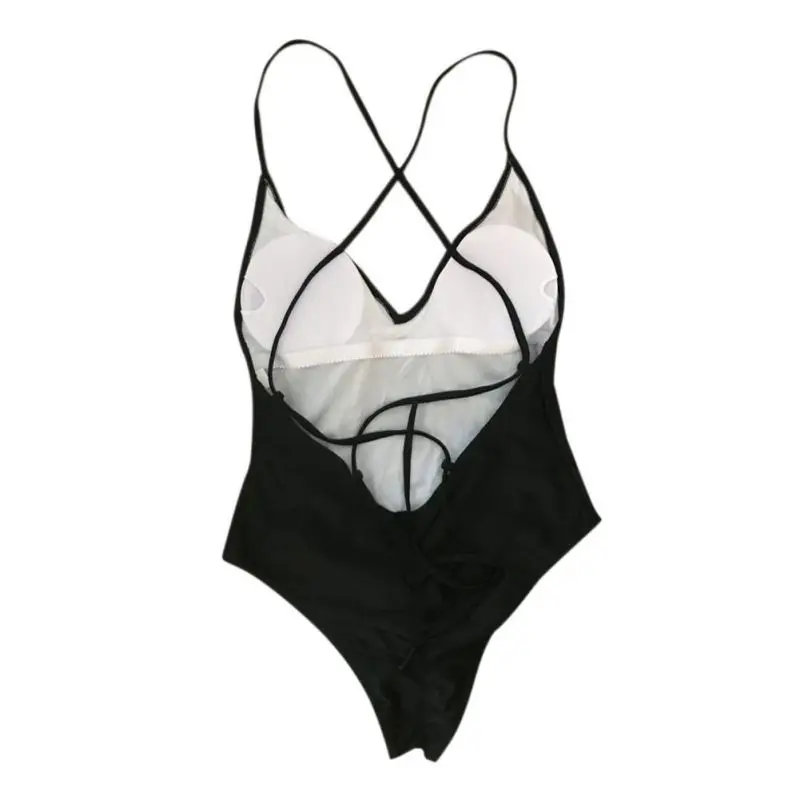 Женский купальник однотонные цельные костюмы сексуальный цельный с высоким