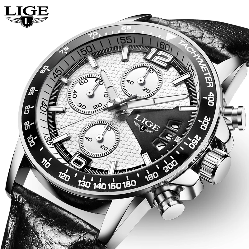 Relojes Hombre 2019 LIGE Мода хронограф спортивные мужские часы лучший бренд класса люкс