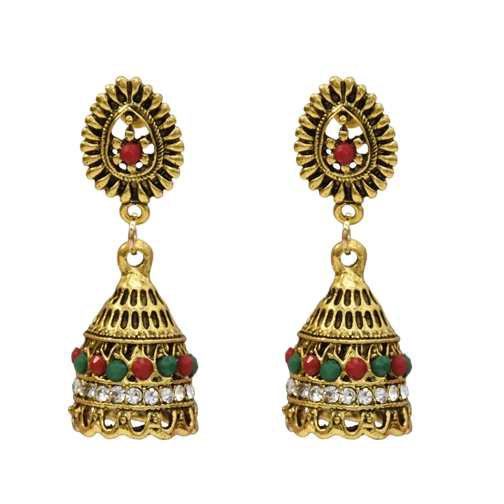 Индийский Jhumki Jhumka длинные висячие серьги для женщин в стиле Бохо племенной