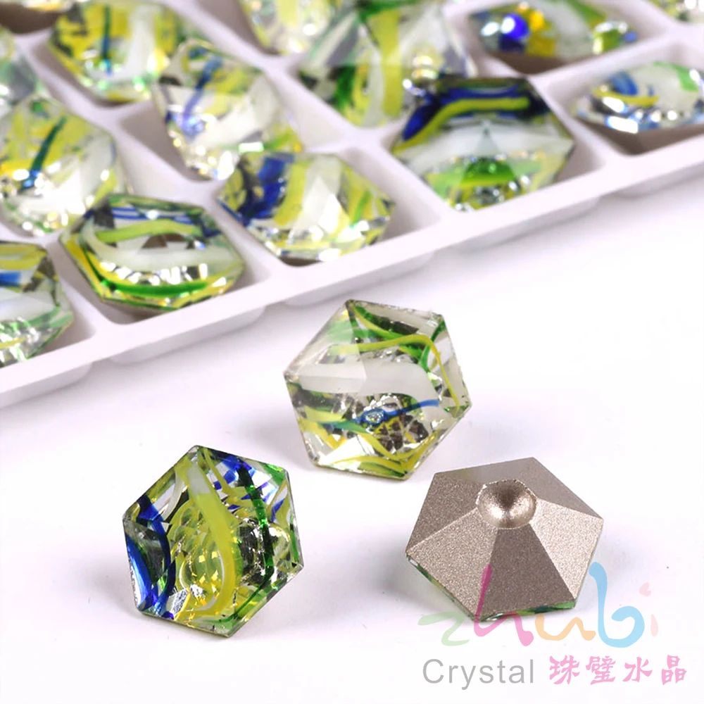 Стразы в форме когтя с плоским основанием стеклянные пришивные камни 12X12 мм