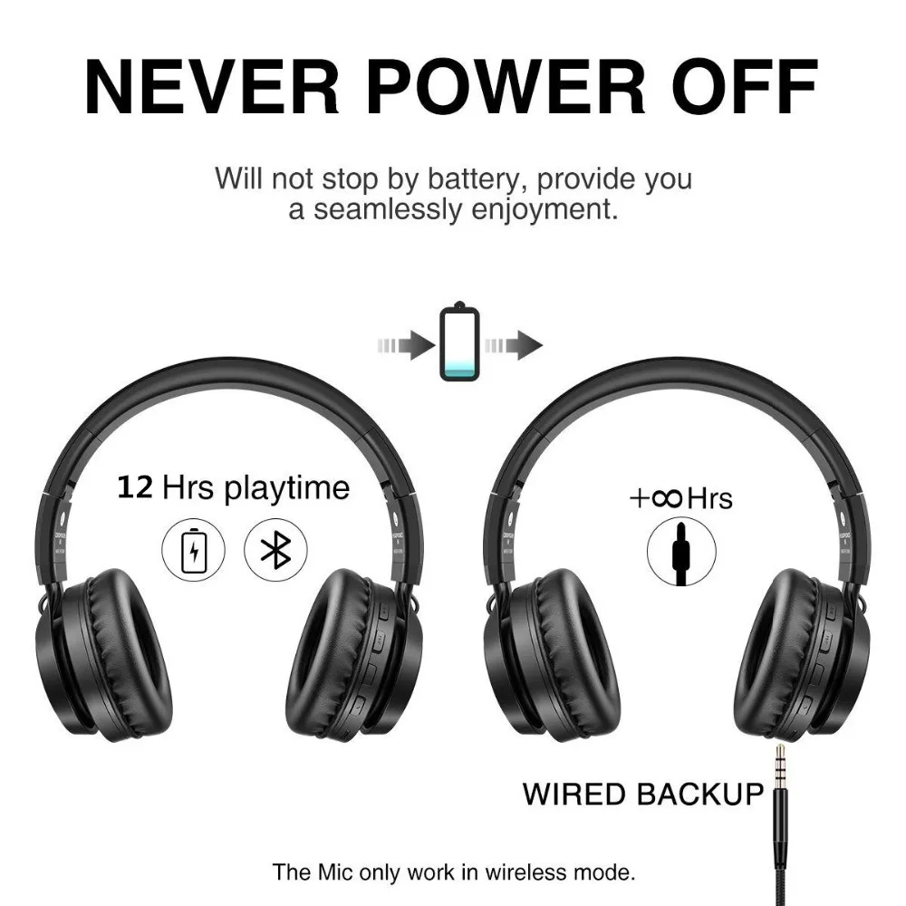 Звуковая модуляция B6 Bluetooth Беспроводной наушники 12 часов воспроизведения