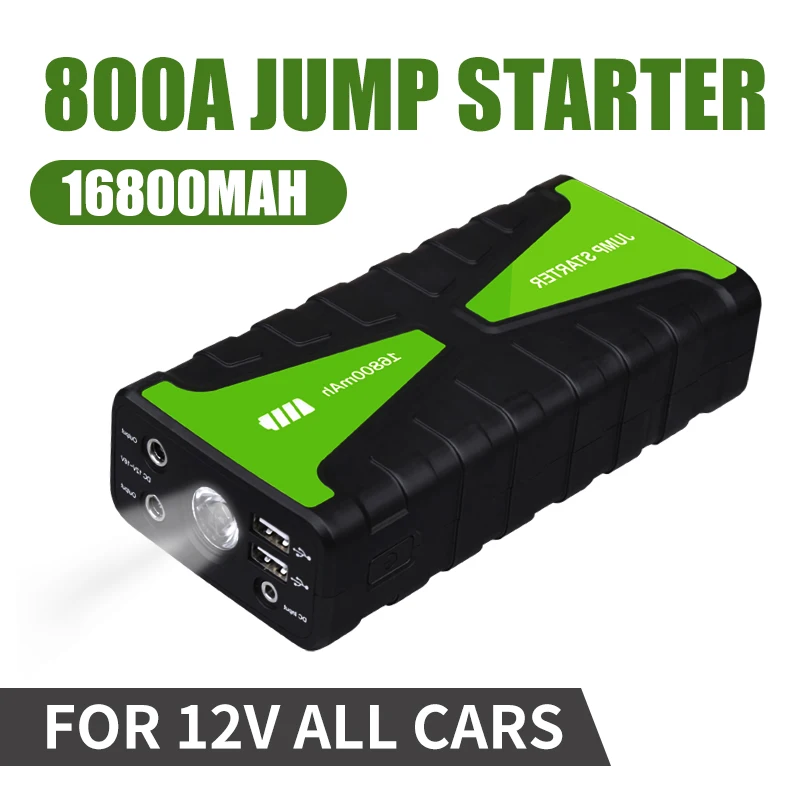 16800 мАч автомобильное пусковое устройство, 800A Портативный 12V внешний автомобиль Батарея автомобиль аварийный усилитель аккумулятора многофункциональная Мощность банка