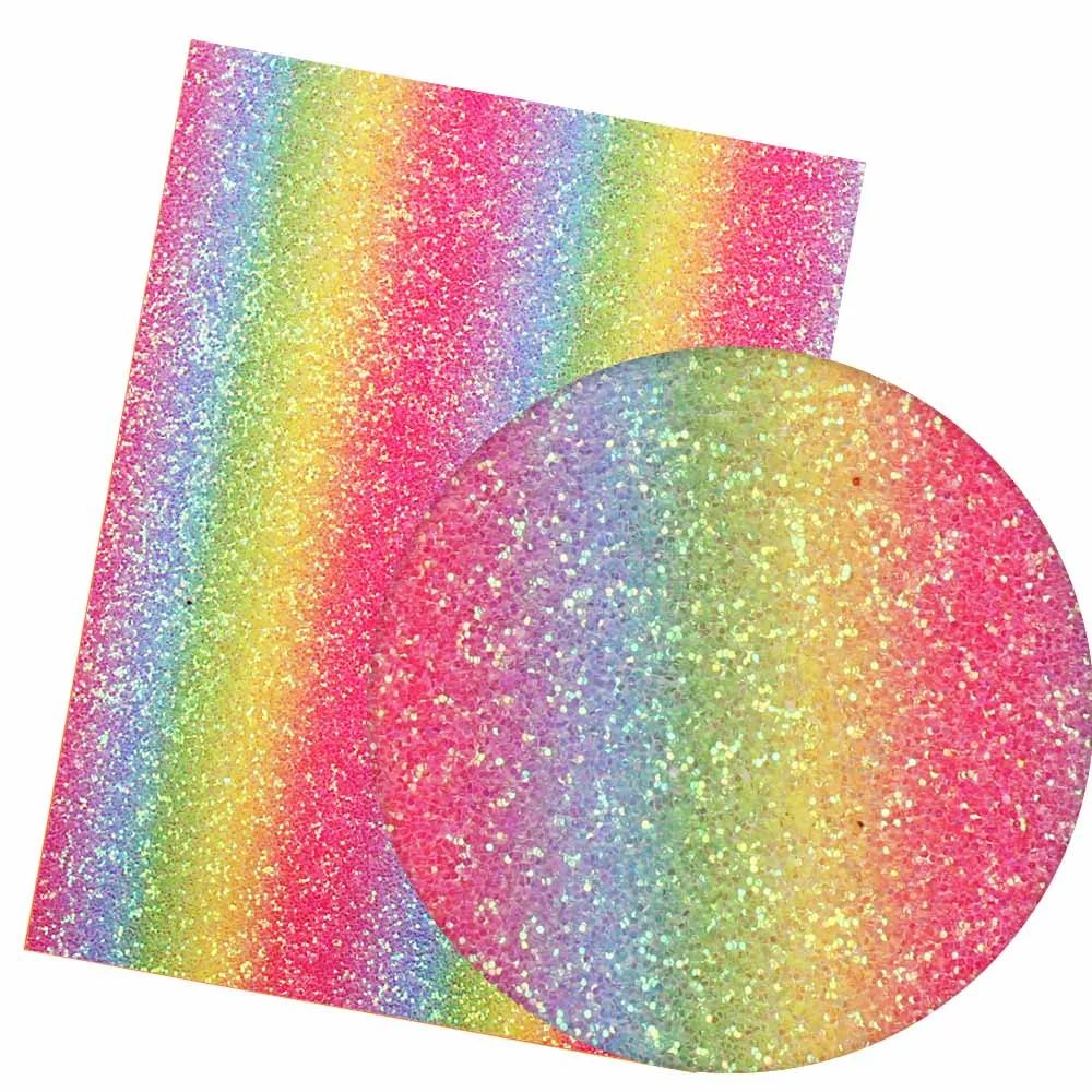 color 6 IBOWS 22*30 см Радуга блеск синтетическая кожа толстый блеск лист бант ткань для свадебного украшения DIY сумки обувь материалы - Цвет: color 6