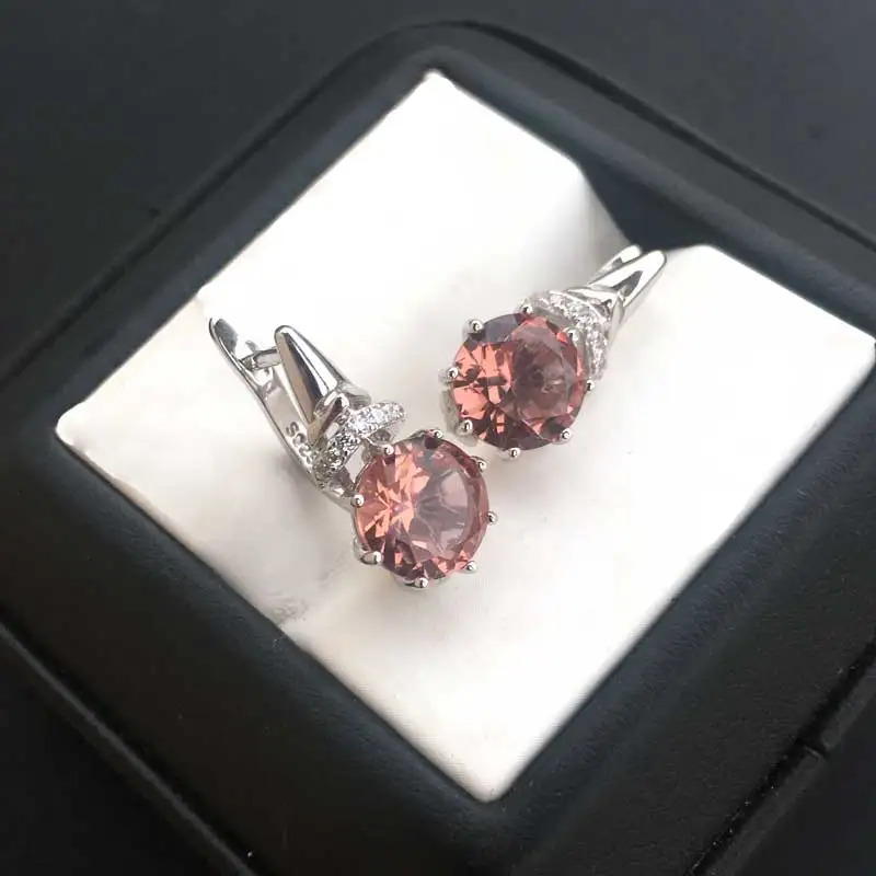 Женские серьги с зултанитом CSJ элегантные круглые сережки из стерлингового