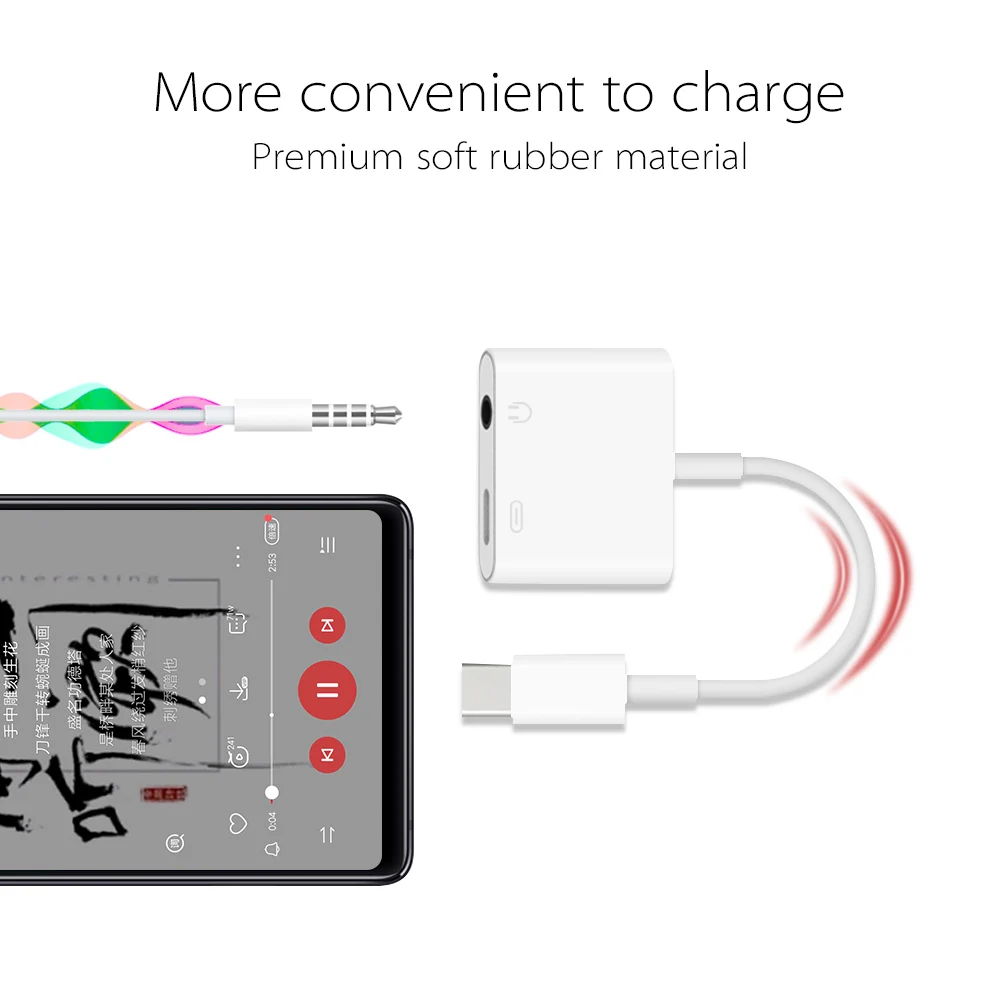 USB Type C аудио кабель Ascromy адаптер для наушников 3 5 мм Разветвитель зарядный Samsung S8